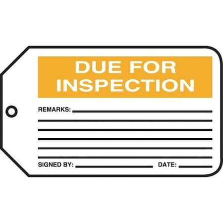 SAFETY TAG DUE FOR INSPECTION MMT314CTP